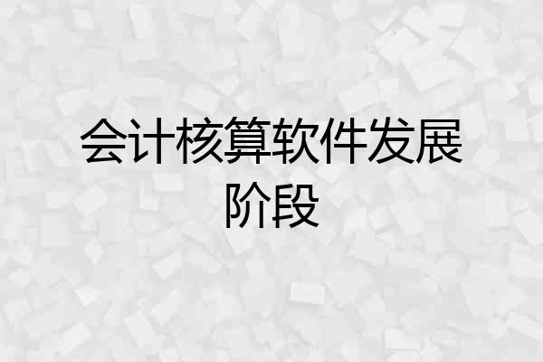 会计核算软件发展阶段