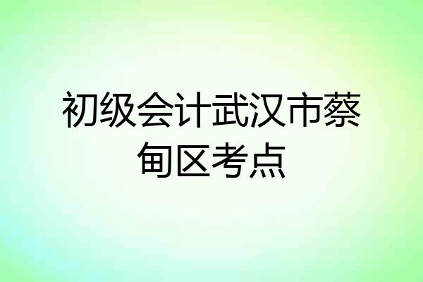 初级会计武汉市蔡甸区考点