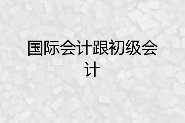 国际会计跟初级会计