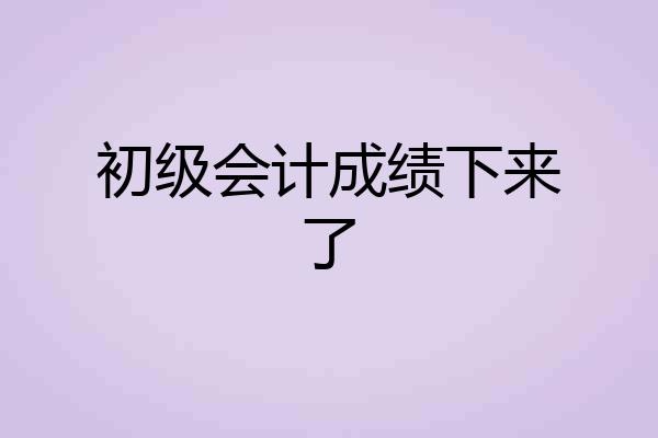 初级会计成绩下来了