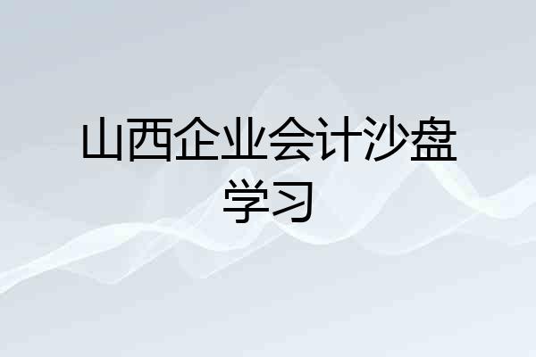 山西企业会计沙盘学习
