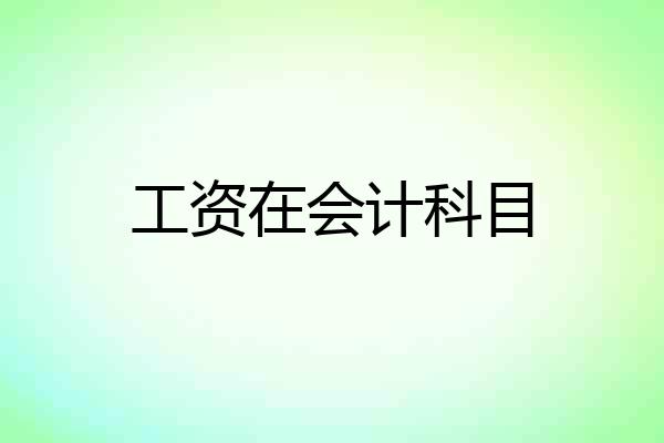工资在会计科目