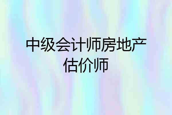 中级会计师房地产估价师