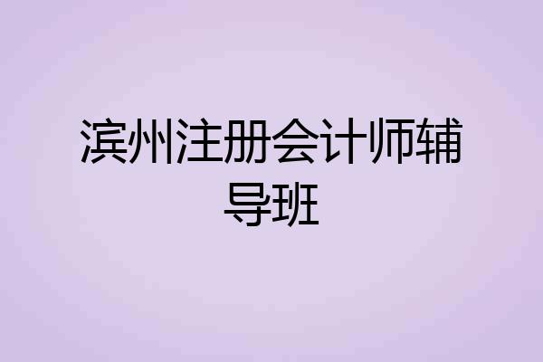 滨州注册会计师辅导班
