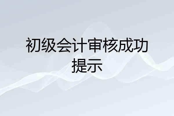 初级会计审核成功提示