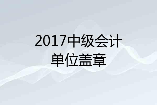 2017中级会计单位盖章