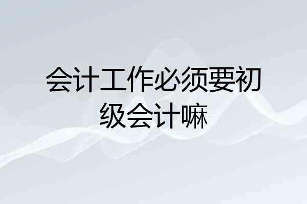 会计工作必须要初级会计嘛