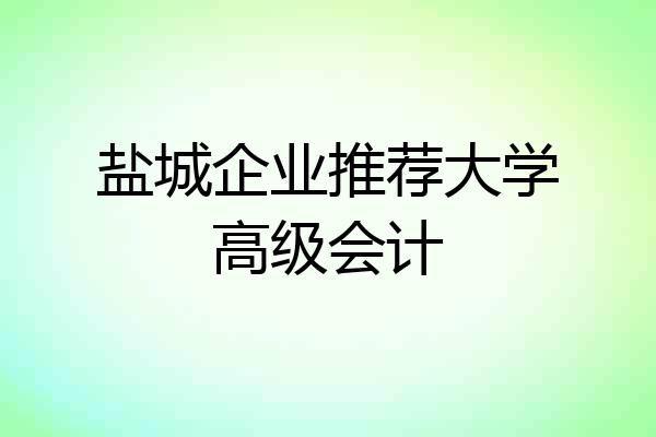 盐城企业推荐大学高级会计
