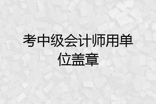 考中级会计师用单位盖章