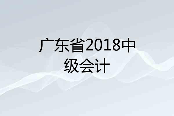 广东省2018中级会计