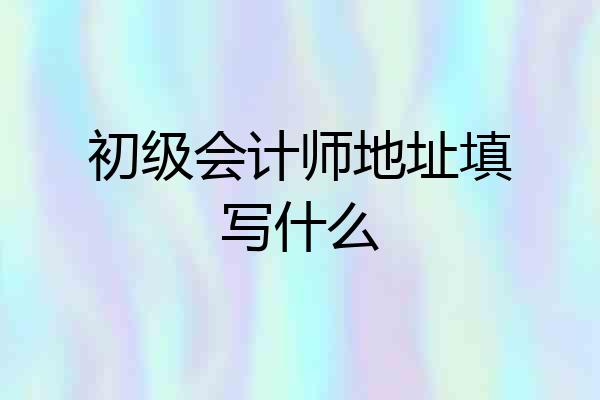 初级会计师地址填写什么