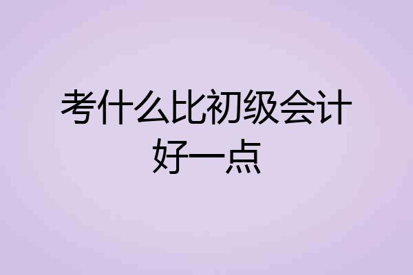 考什么比初级会计好一点