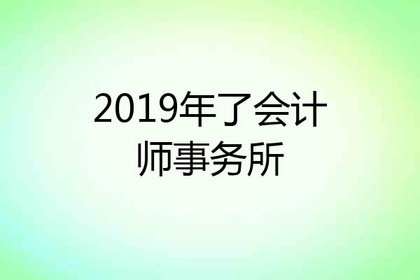 2019年了会计师事务所