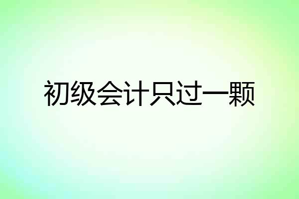 初级会计只过一颗