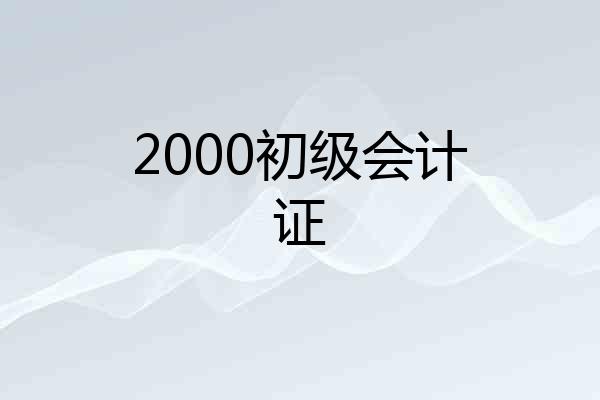 2000初级会计证