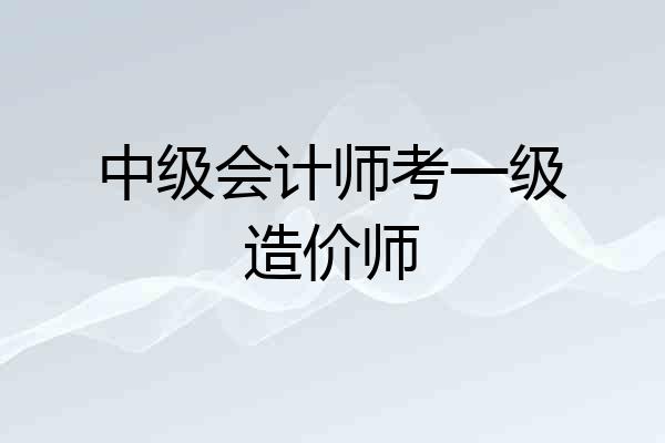 中级会计师考一级造价师