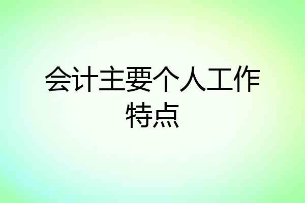 会计主要个人工作特点