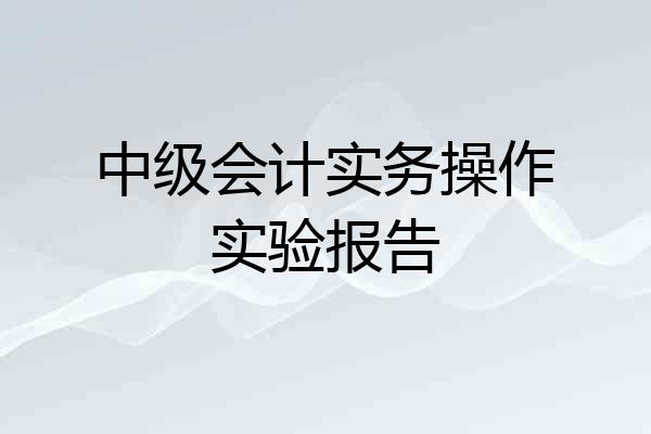 中级会计实务操作实验报告