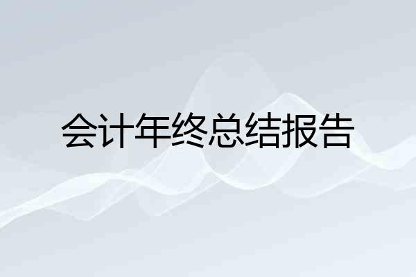 会计年终总结报告