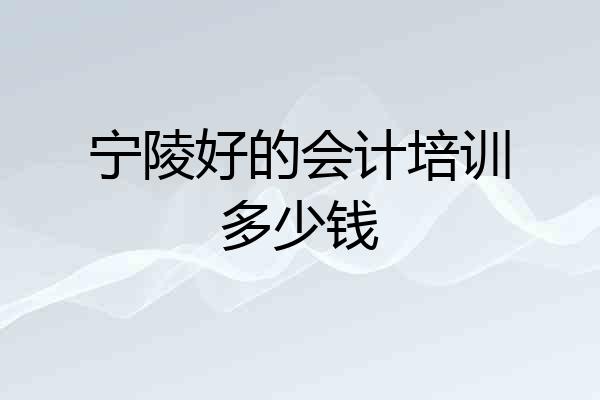 宁陵好的会计培训多少钱