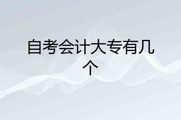 自考会计大专有几个
