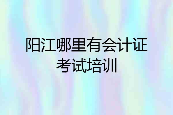 阳江哪里有会计证考试培训