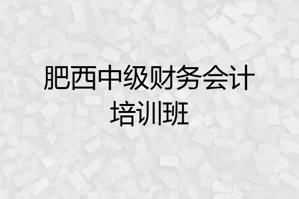 肥西中级财务会计培训班