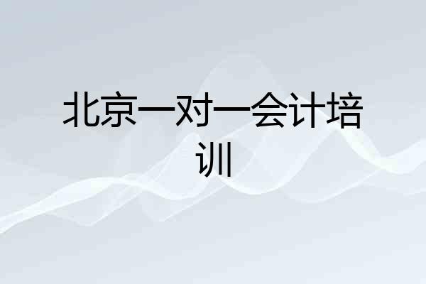 北京一对一会计培训