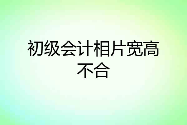 初级会计相片宽高不合