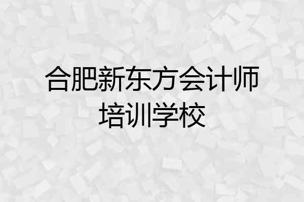 合肥新东方会计师培训学校