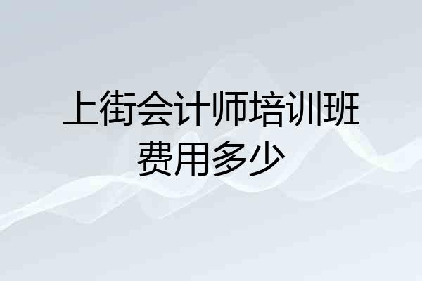 上街会计师培训班费用多少