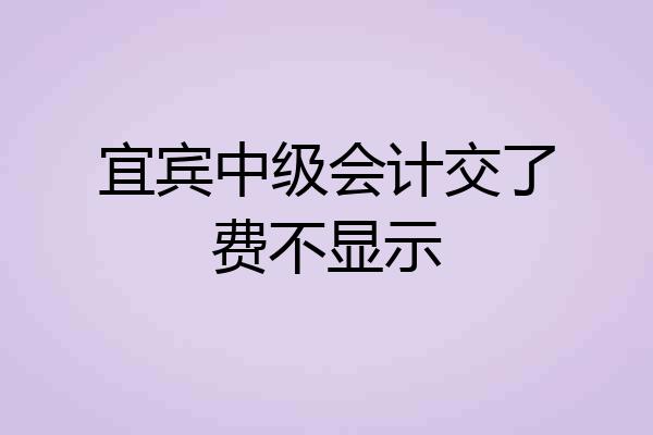 宜宾中级会计交了费不显示