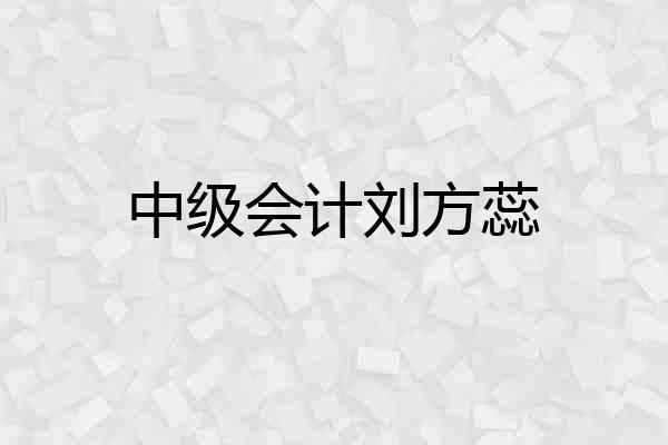 中级会计刘方蕊