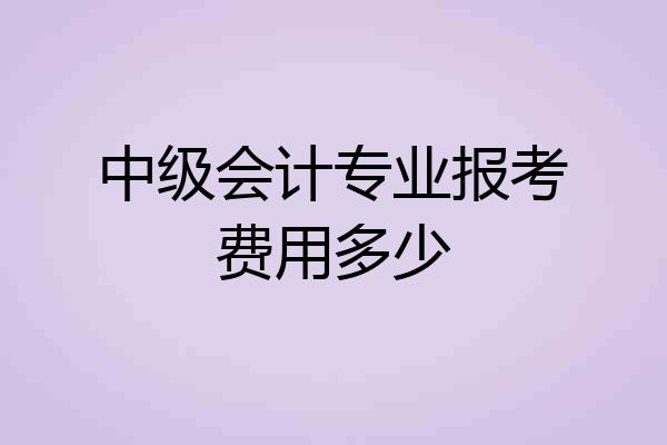 中级会计专业报考费用多少