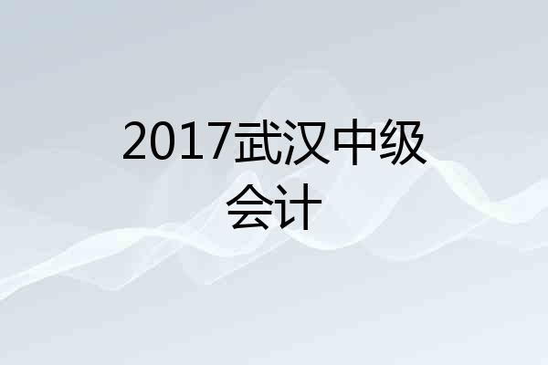 2017武汉中级会计