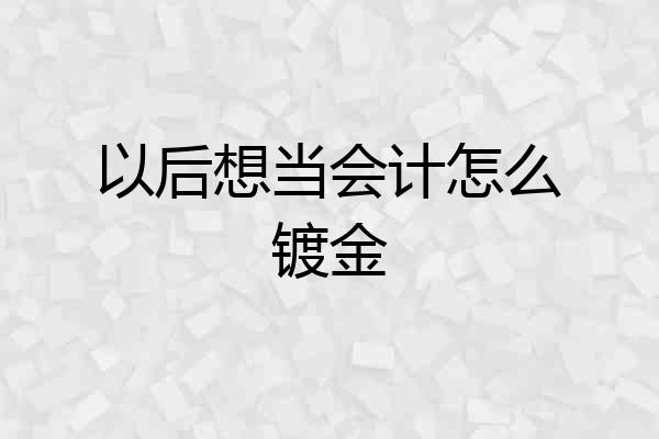 以后想当会计怎么镀金