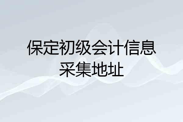保定初级会计信息采集地址
