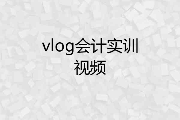 vlog会计实训视频