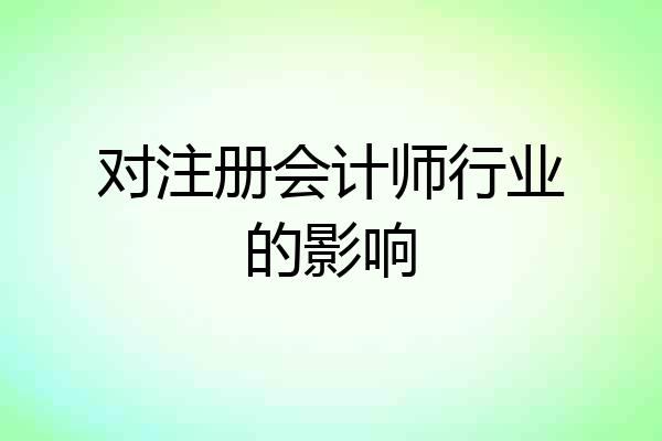 对注册会计师行业的影响