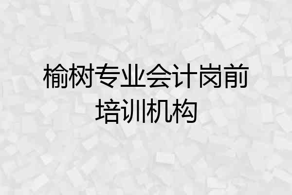 榆树专业会计岗前培训机构