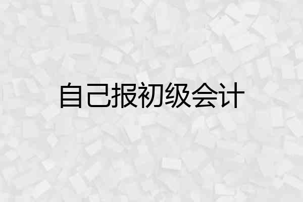 自己报初级会计