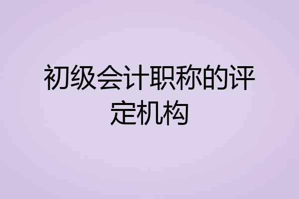 初级会计职称的评定机构