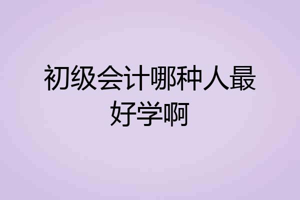 初级会计哪种人最好学啊