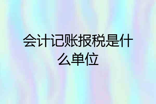 会计记账报税是什么单位
