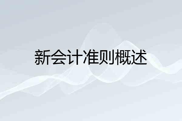 新会计准则概述