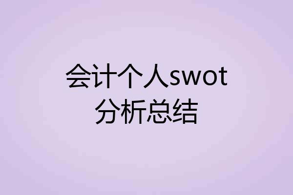 会计个人swot分析总结