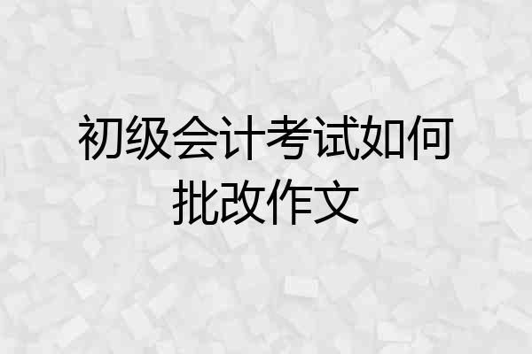 初级会计考试如何批改作文