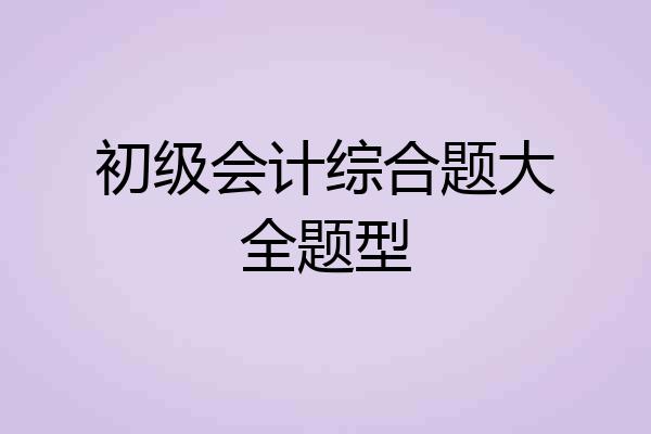 初级会计综合题大全题型