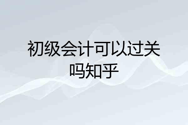 初级会计可以过关吗知乎