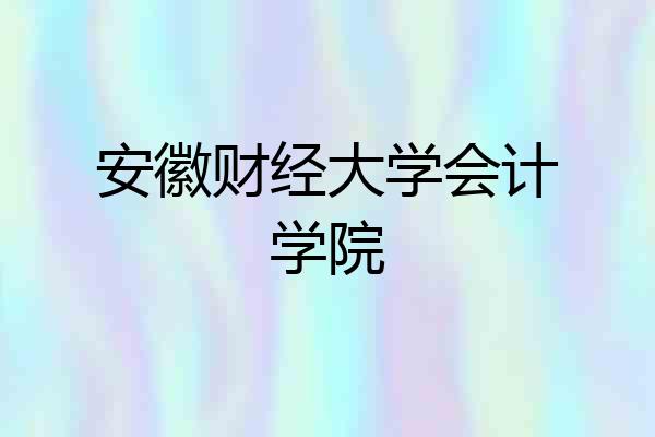 安徽财经大学会计学院